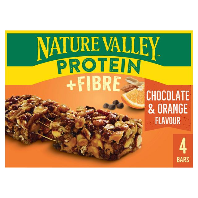 Nature Valley 4 x 36g Protein + Fibre Chocolate & Orange Flavour Bars - gallery image 1