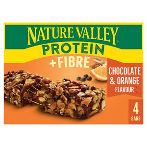 Nature Valley 4 x 36g Protein + Fibre Chocolate & Orange Flavour Bars