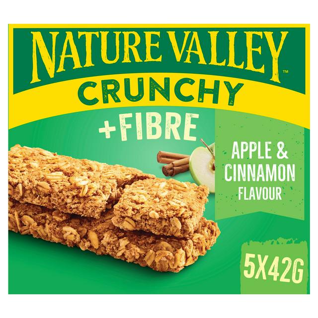 Nature Valley 5 x 42g Crunchy + Fibre Apple & Cinnamon Flavour Bars - gallery image 1