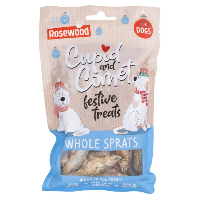 Rosewood 50g Cupid and Comet Whole Sprats for Dogs Festive Treats - gallery image 1