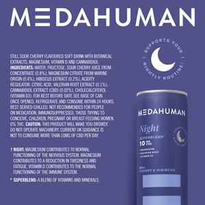 Medahuman 4 x 250ml Still Cherry & Hibiscus Night 10mg CBD Drink - gallery image 4
