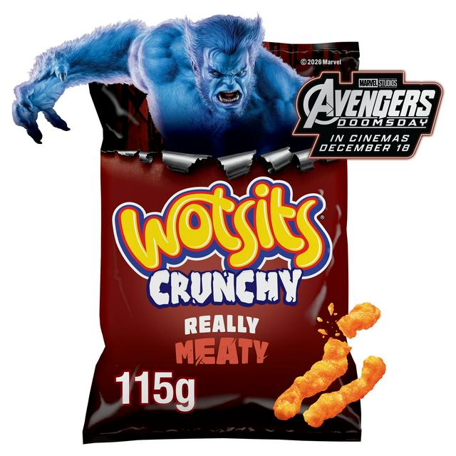 Walkers Wotsits Crunchy 115g Really Meaty Corn Puffs Sharing Snacks - gallery image 1