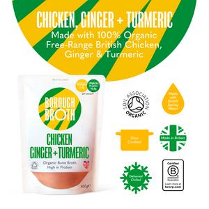 Borough Broth 400g Chicken Ginger + Turmeric Organic Bone Broth Soup - gallery image 2