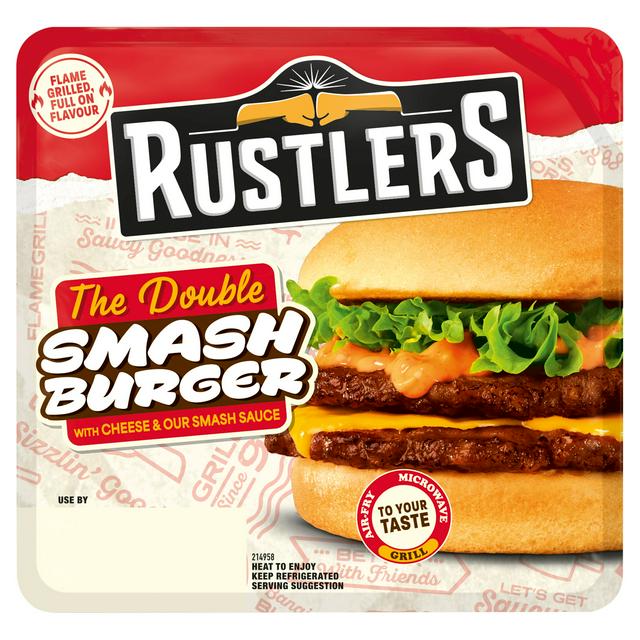 Rustlers 145g The Double Smash Burger with Cheese & Our Smash Sauce - gallery image 1