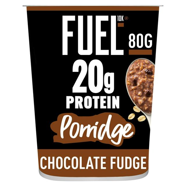 FUEL10K 80g Chocolate Fudge 20g High Protein Porridge Oat Cereal Pot - gallery image 1