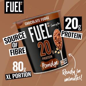 FUEL10K 80g Chocolate Fudge 20g High Protein Porridge Oat Cereal Pot - gallery image 2