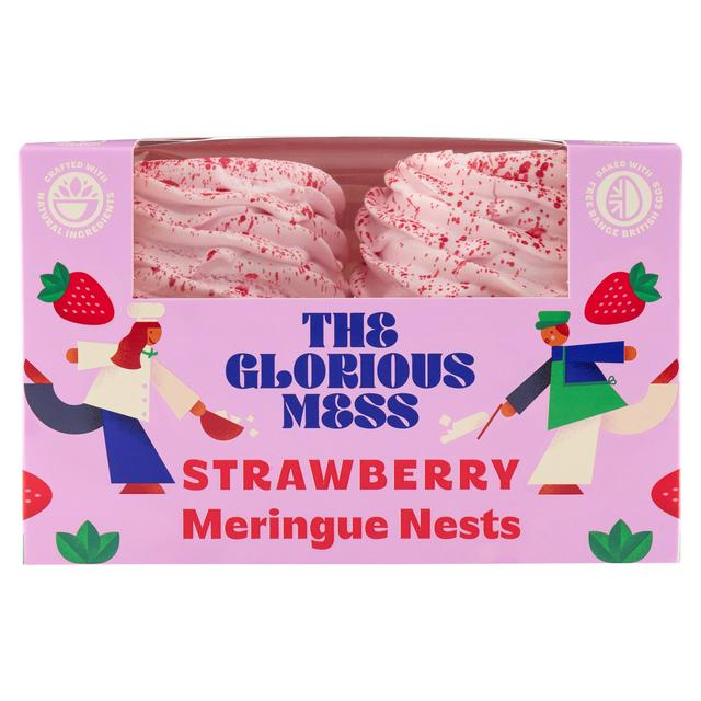 The Glorious Mess 4 x Strawberry Meringue Nests - gallery image 1