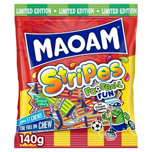 Maoam Stripes 140g Football Fun Sweets Bag, Limited Edition