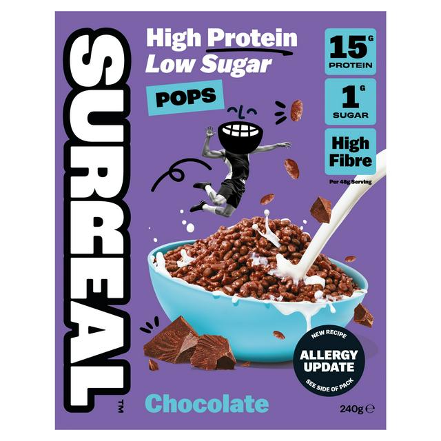 Surreal 240g High Protein Low Sugar Chocolate Pops Breakfast Cereal - gallery image 1