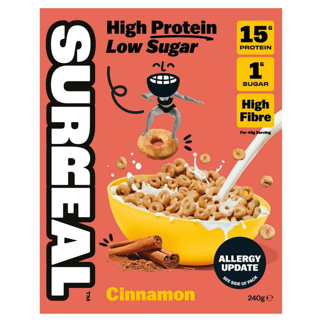 Surreal 240g High Protein Low Sugar Cinnamon Hoops Breakfast Cereal - gallery image 1