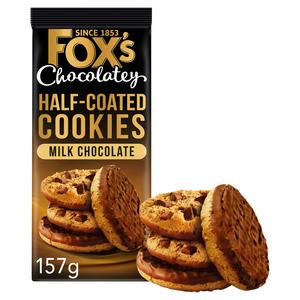 Fox's Chocolatey 157g Milk Chocolate Half Coated Cookies