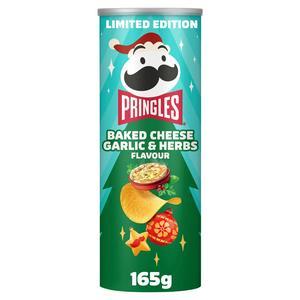 Pringles Baked 165g Cheese Garlic & Herbs Flavour Sharing Crisps