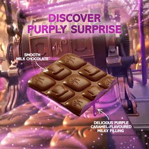 Wonka 90g Purplypurple Milk Chocolate & Caramel Flavour Block - gallery image 2