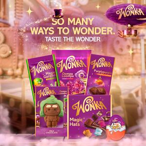 Wonka 90g Purplypurple Milk Chocolate & Caramel Flavour Block - gallery image 4