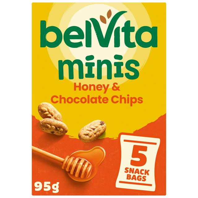 Belvita Minis 95g Honey & Chocolate Chips Multipack Biscuit - gallery image 1