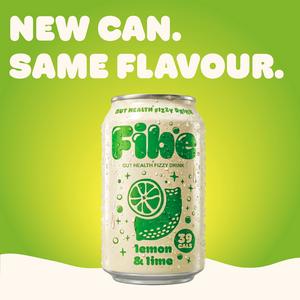 Fibe 4 x 330ml Lemon & Lime Gut Health Fizzy Drink - gallery image 3