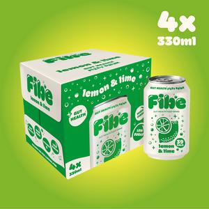 Fibe 4 x 330ml Lemon & Lime Gut Health Fizzy Drink - gallery image 5