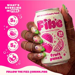 Fibe 4 x 330ml Fruit Punch Gut Health Fizzy Drink - gallery image 2