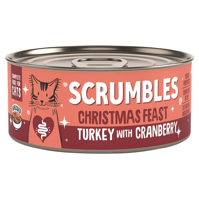Scrumbles 70g Shredded Turkey & Cranberry Christmas Feast Cat Treats - gallery image 1