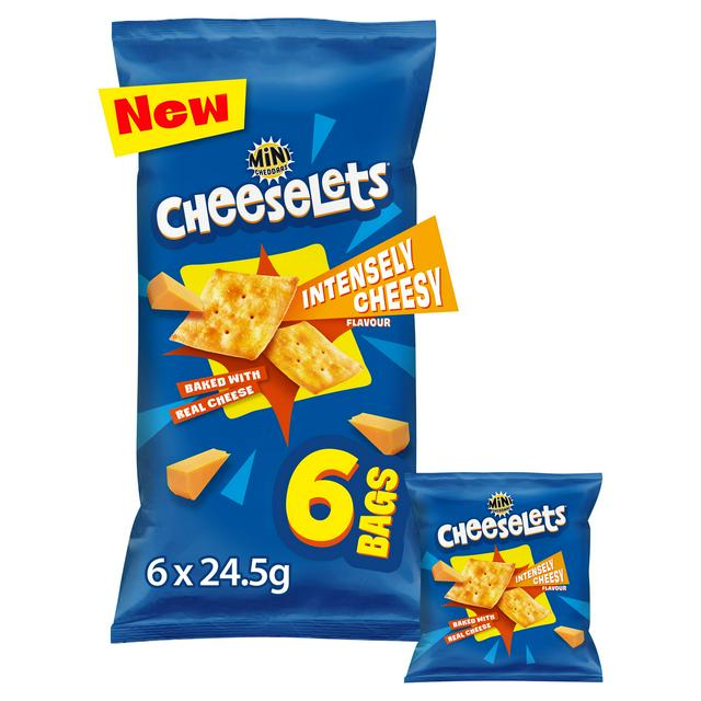 Mini Cheddars Cheeselets 6 x 24.5g Intensely Cheesy Flavour Multipack Snacks - gallery image 1