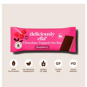 Deliciously Ella 3 x 50g Raspberry Chocolate Topped Multipack Oat Bars - gallery image 2