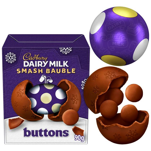 Cadbury Dairy Milk Smash Bauble 90g Buttons Chocolate Box - gallery image 1