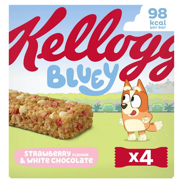 Kellogg's Bluey 4 x 25g Strawberry & White Chocolate Flavour Multigrain Multipack Snack Bars - gallery image 1