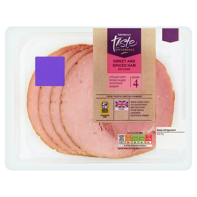 Sainsbury's 120g Sweet & Spiced Ham Slices, Taste the Difference - gallery image 1