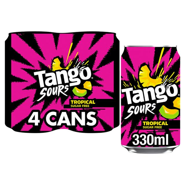 Tango Sours 4 x 330ml Tropical Sugar Free Fizzy Drinks - gallery image 1