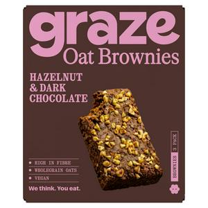 Graze 3 x 45g Hazelnut & Dark Chocolate Multipack Oat Brownies