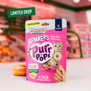 Krispy Kreme Bonkers 4 x Purrpops Chicken Flavored Freeze Dried Lollipop Cat Treats - gallery image 3