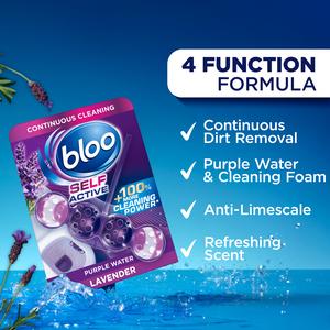 Bloo Self Active 2 x 50g Lavender Toilet Rim Block - gallery image 2