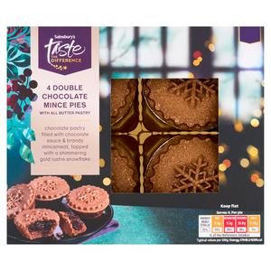 Sainsbury's 4 x Chocolate Mince Pies, Taste the Difference 205g