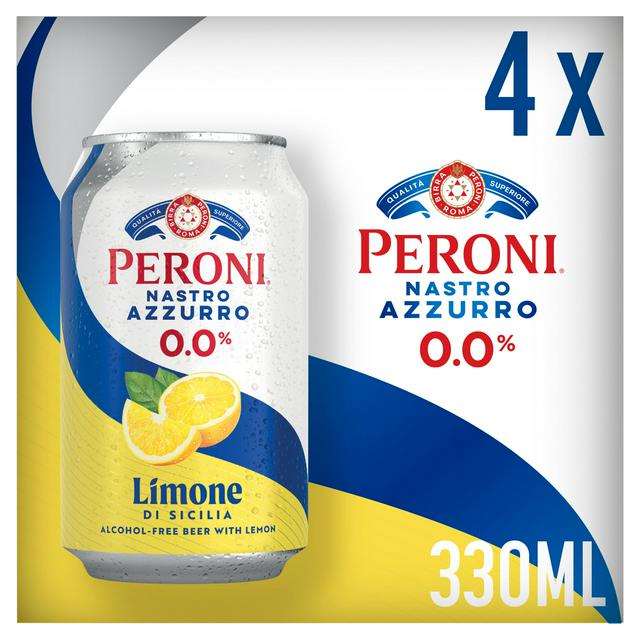 Peroni 4 x 330ml Alcohol Free Beer with Lemon - gallery image 1