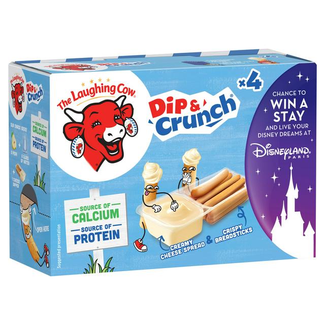 The Laughing Cow 4 x Original Dip & Crunch Cheese Spread with Breadsticks 140g - gallery image 1