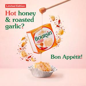 Boursin 150g Hot Honey & Roasted Garlic Flavoured Cheese, Limited Edition - gallery image 2