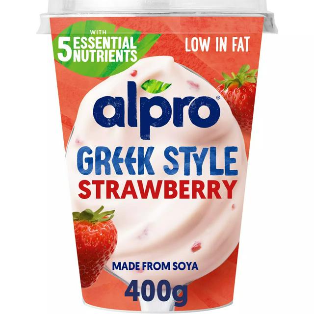 Alpro 400g Dairy Free Greek Style Strawberry Yoghurt - gallery image 1