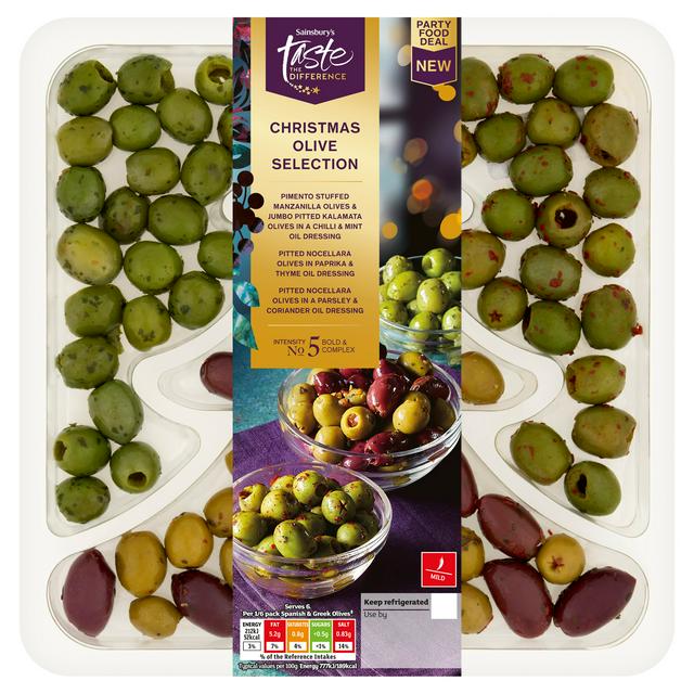 Sainsbury's 320g Christmas Olive Platter, Taste the Difference - gallery image 1