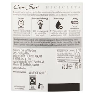 Cono Sur Bicicleta Sauvignon Blanc Still White Wine Bottle 75cl - gallery image 4