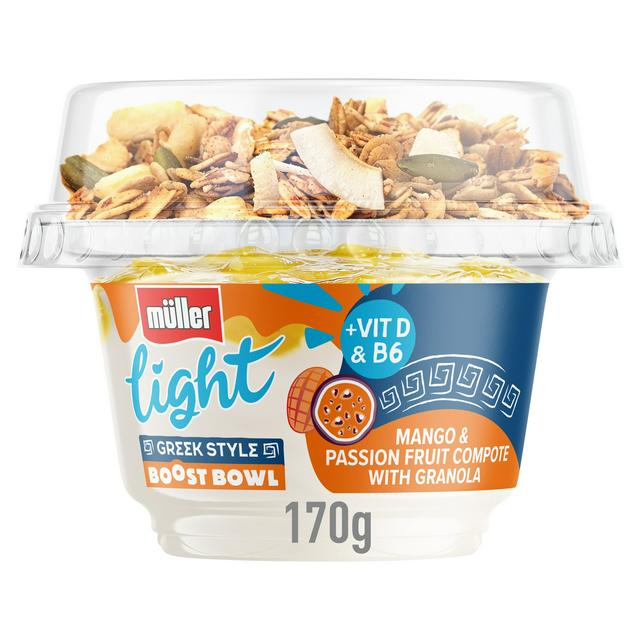 Müller Light 170g Low Fat Greek Style Yogurt Mango & Passion Fruit Compote with Granola - gallery image 1