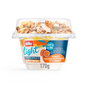 Müller Light 170g Low Fat Greek Style Yogurt Mango & Passion Fruit Compote with Granola - gallery image 2