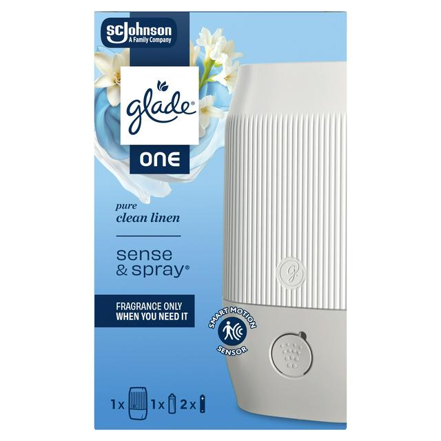 Glade One Pure Clean Linen Starter Kit Sense & Spray Air Freshener 13ml - gallery image 1