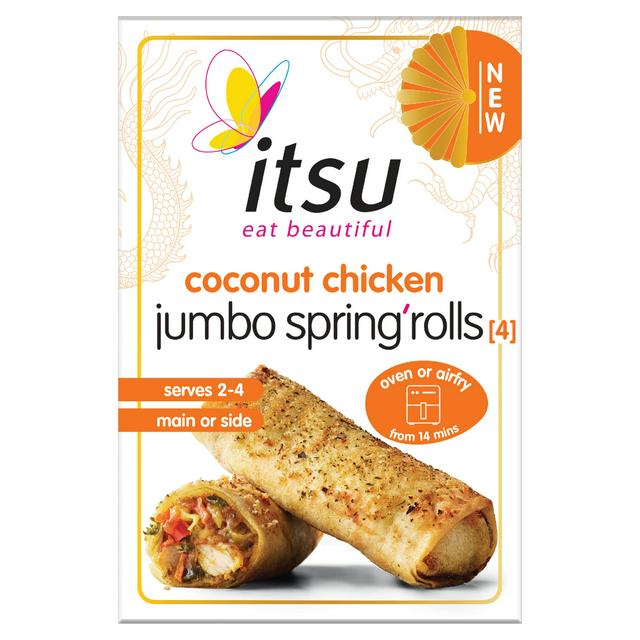 itsu 4 x Coconut Chicken Jumbo Spring Rolls 300g - gallery image 1