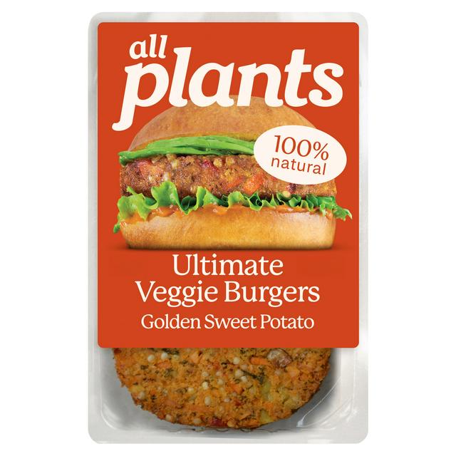 all plants 160g Golden Sweet Potato Ultimate Veggie Burgers - gallery image 1