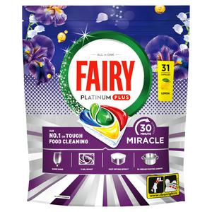 Fairy 30 Minute Miracle Platinum Plus Dishwasher Tablets 31 Capsules