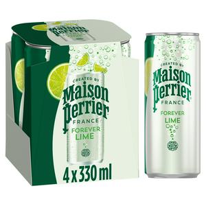Maison Perrier Forever 4 x 330ml Lime Lightly Flavoured Sparkling Water