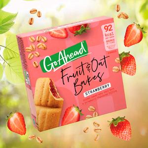 Go Ahead Fruit & Oat Bakes 6 x 25g Strawberry Multipack Snack Bars - gallery image 2