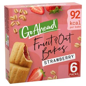 Go Ahead 6 x 25g Strawberry Fruit & Oat Bakes Multipack Snack Bars