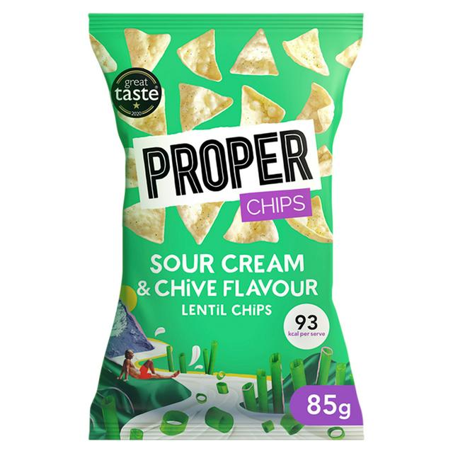 Properchips 85g Sour Cream & Chive Flavour Lentil Chips - gallery image 1