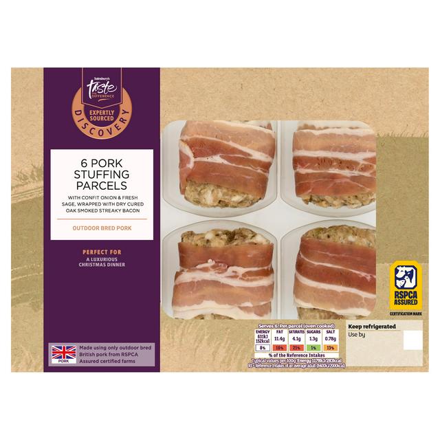 Sainsbury's Discovery 6 x Pork Stuffing Parcels, Taste the Difference 354g - gallery image 1